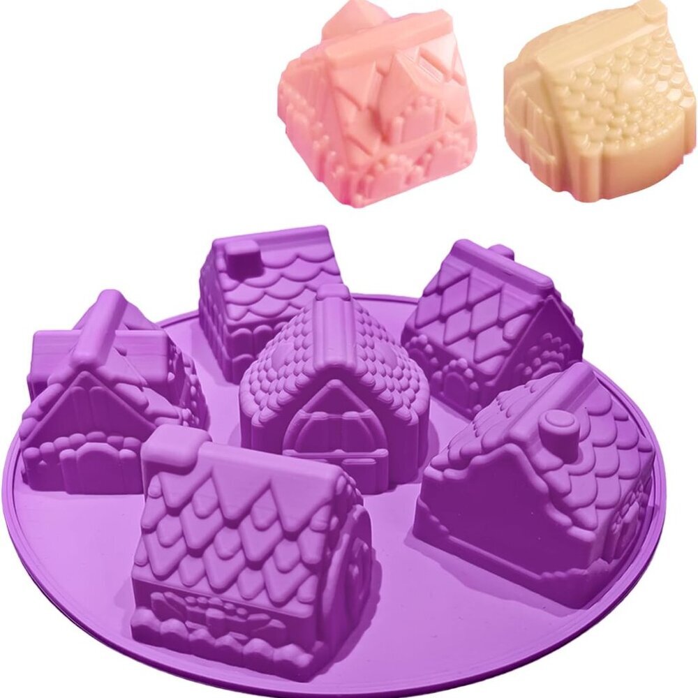10.2'' Christmas Gingerbread House Silicone Baking Mold, Anniversary Birthday Tr - Picture 3 of 9